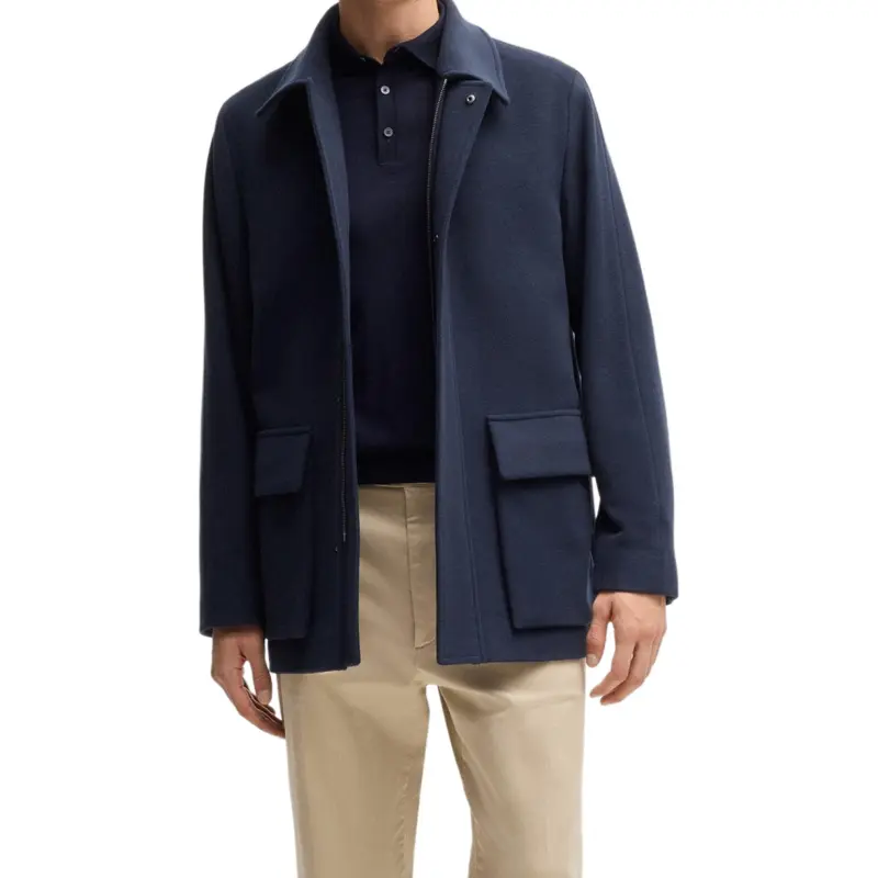 HUGO BOSS Coats Men's Dark Blue-2
