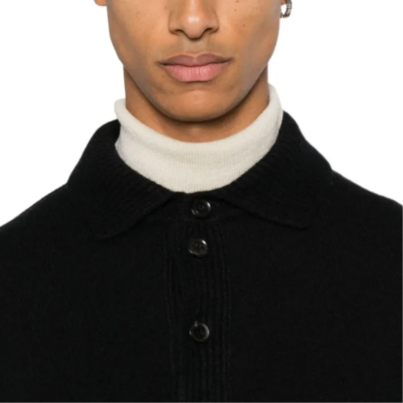 Zegna Half Button Knitted Polo Shirt-8
