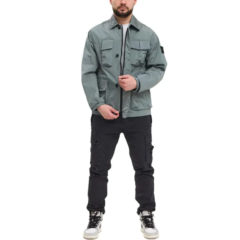STONE ISLAND SS23 Jackets Coats Men's Metallic Silver Blue-2