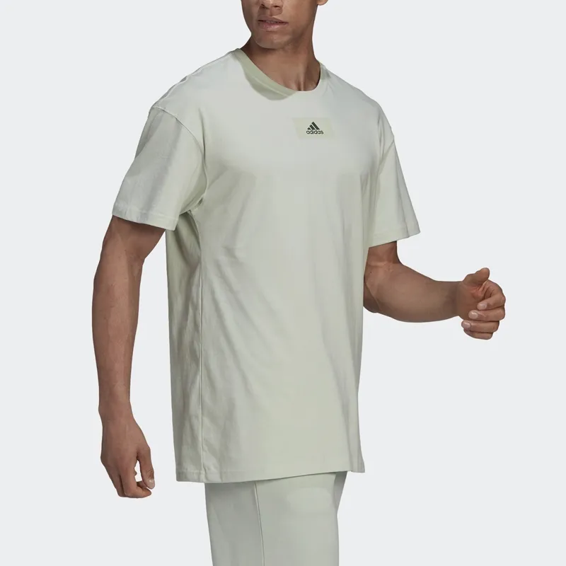 Adidas Drop Shoulder Sleeve T-Shirt Men's Matcha Green-4
