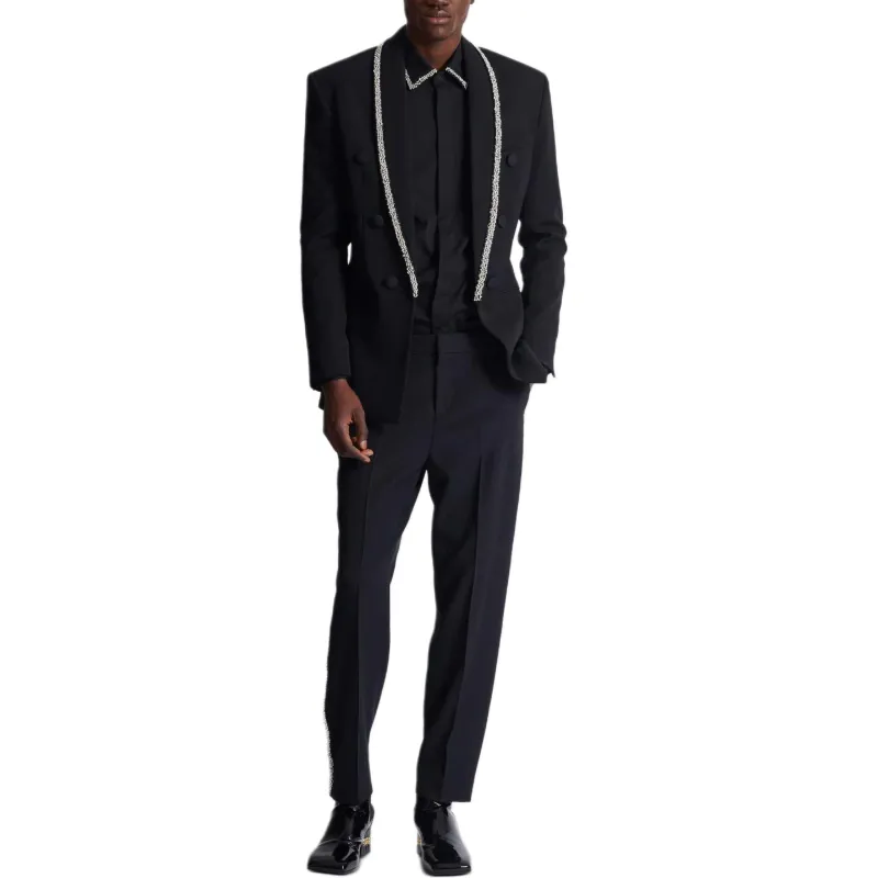 BALMAIN Embroidered Collared Long Sleeve Shirt-1