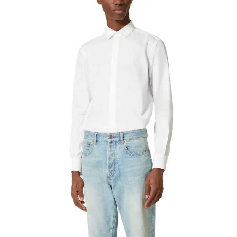 Valentino Stud Detailed Curved Hem Shirt-1