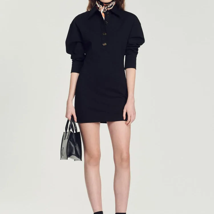 Sandro Long-Sleeved Dresses Women's Black-4