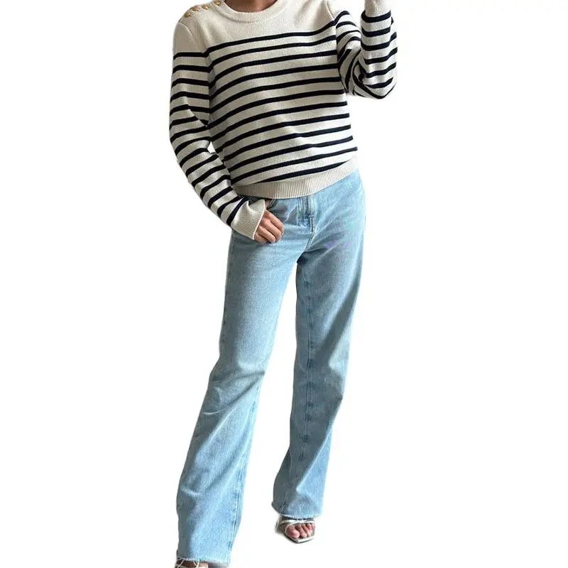 CELINE Striped Crewneck Knitted Jumper-3