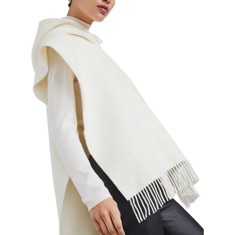 Brunello Cucinelli Hooded Fringed Poncho-3