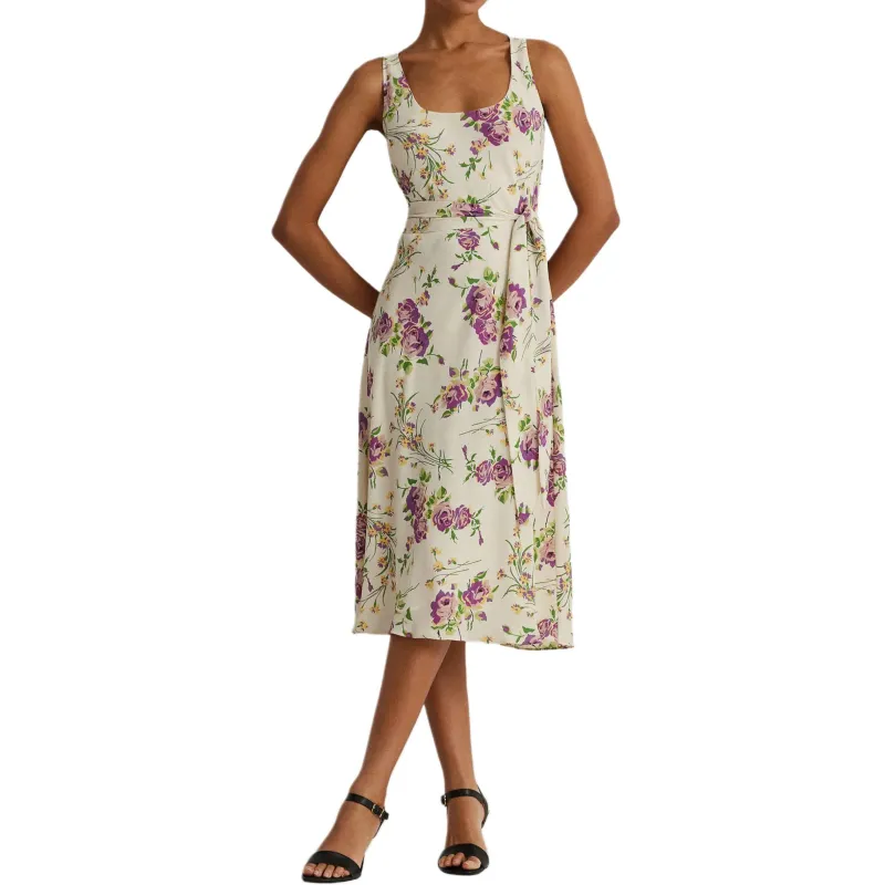 LAUREN RALPH LAUREN Sleeveless Dress Women's Cream Multicolor-2