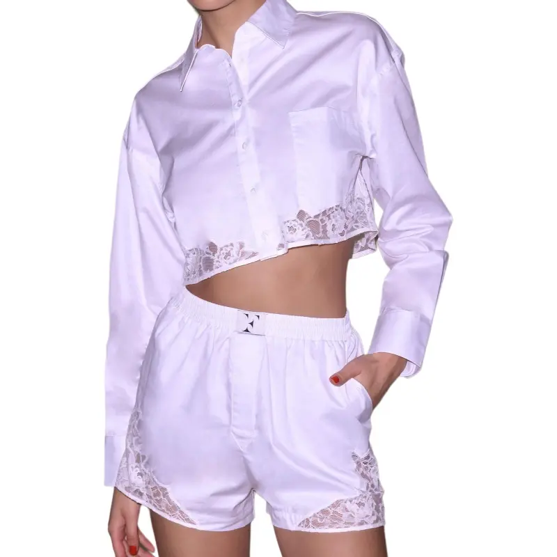 Fleur Du Mal Poplin Cropped Shirt-4