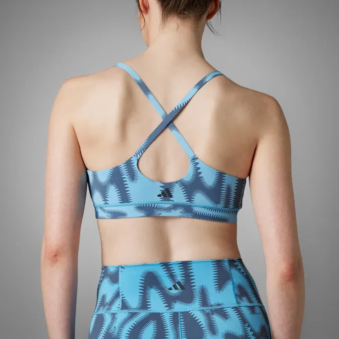 Adidas ALL ME LIGHT-SUPPORT PRINTED BRA Sports Underwear Women's Semi-Blue Gradient-2