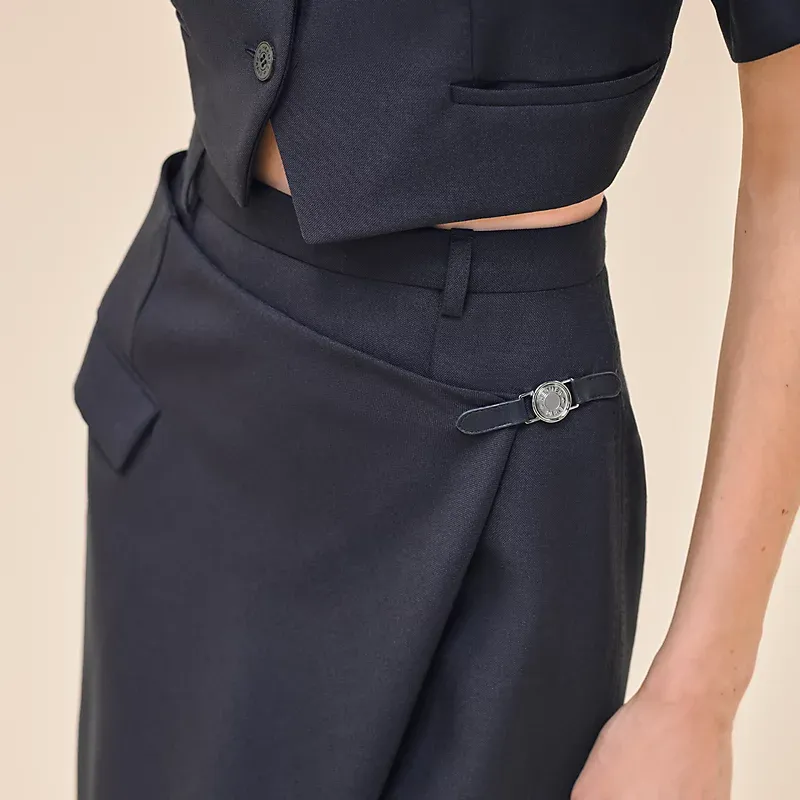 HERMES SS24 Casual Long Skirts Women's Black-4