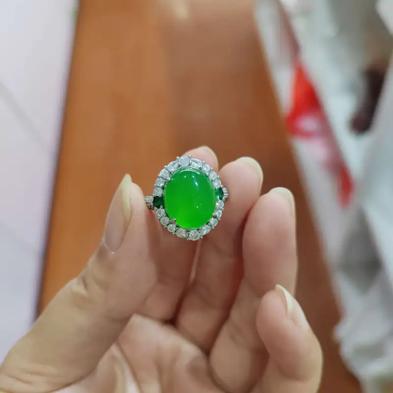 Gifts Chalcedony Jade Rings Unisex-9