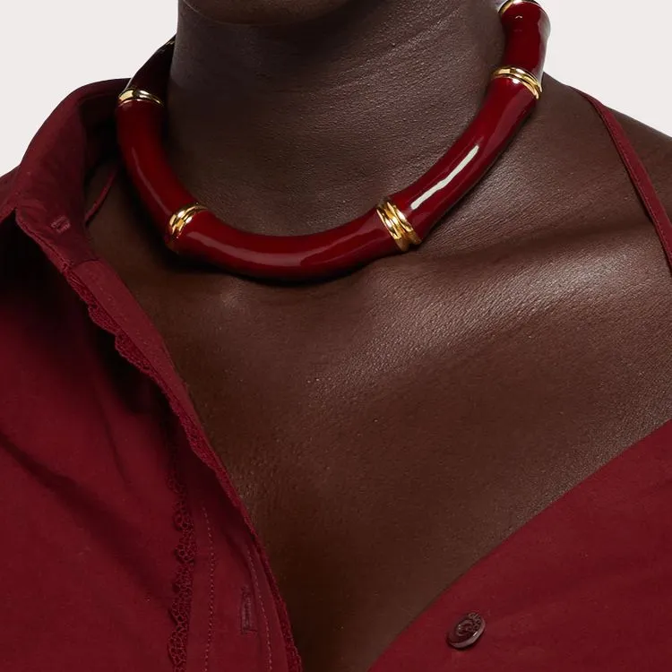 GUCCI Enamel, Metal, Aluminum Necklaces Unisex Red-3