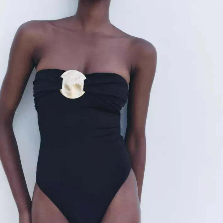 ZARA One piece Swimsuit Women's Black-2