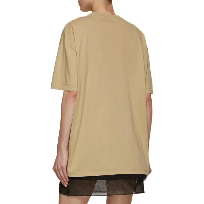 PRADA Logo Triangle Crewneck T Shirt-4