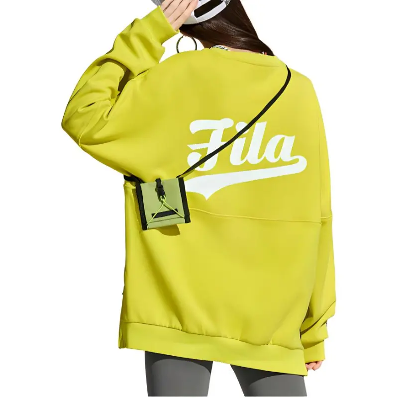 FILA FUSION Sweatshirt Unisex Vibrant Orange Yellow-2