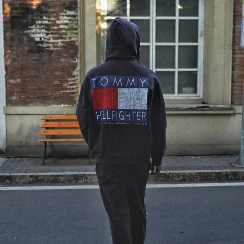 False Perception Tommy Sweatshirt Unisex Washed Black-2