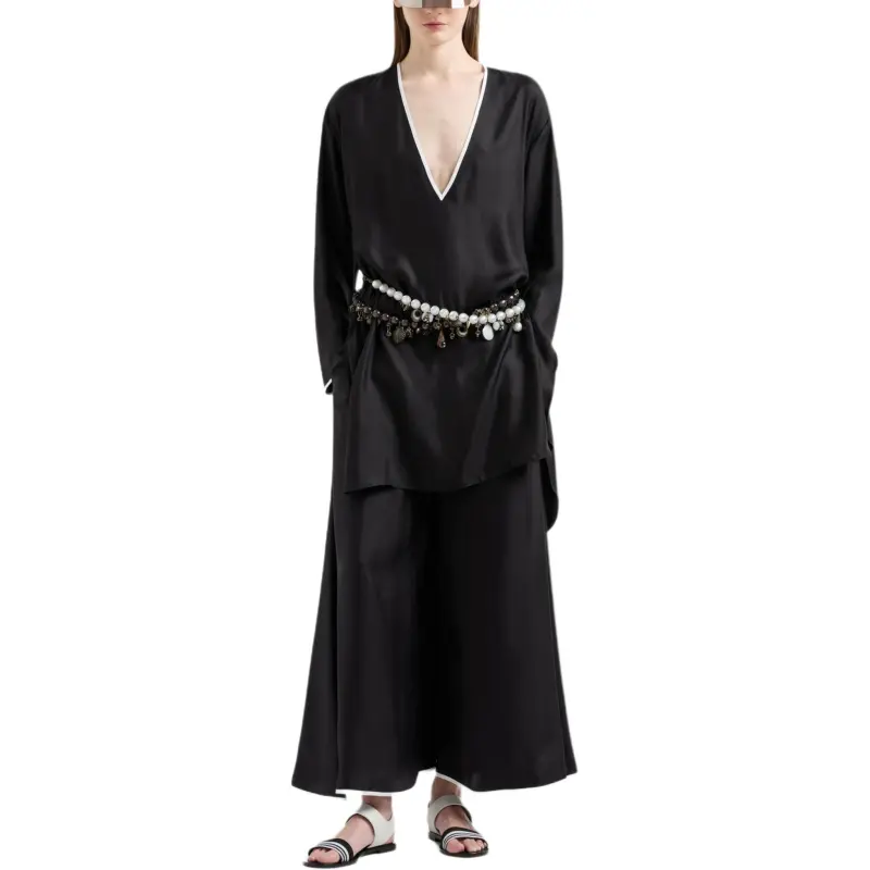 GIORGIO ARMANI Wide leg Silk Trousers-1