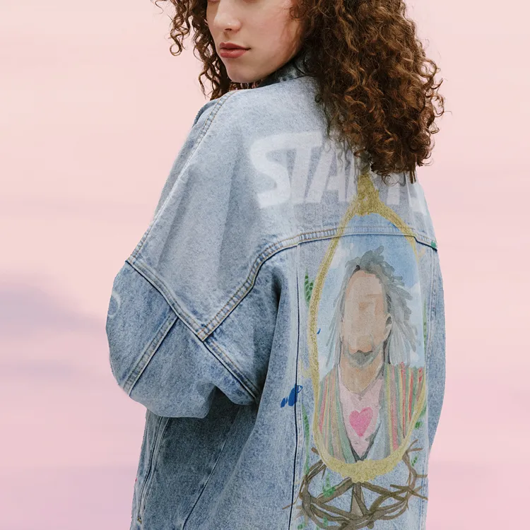 STARTER Denim Jackets Unisex Denim Light Blue-4