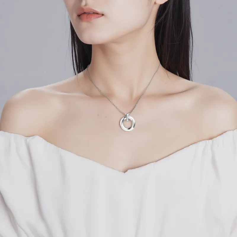 TIFFANY & CO. T 18K White Gold Necklaces Women's Silver-4