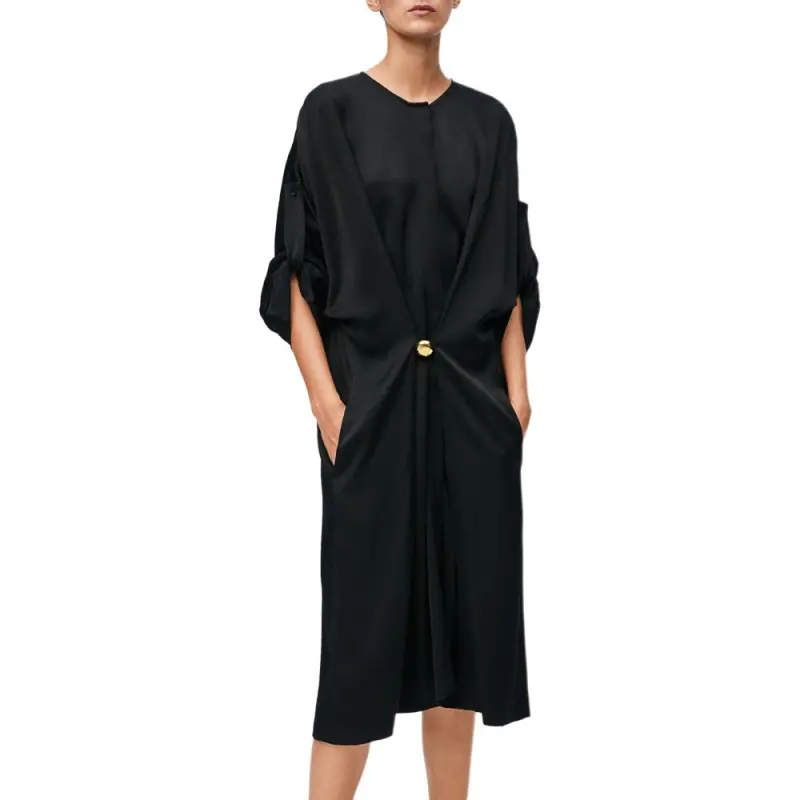 LOEWE Round Neck Pebble Midi Dress-4