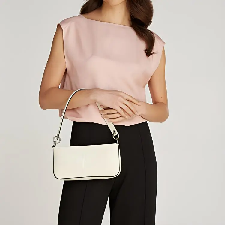 CALVIN KLEIN PU Handbag, Shoulder Bag Trumpets Women's White-3