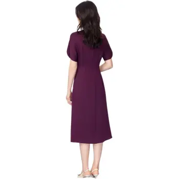 BBLLUUEE Short Sleeved Dress Women's Rose Purple