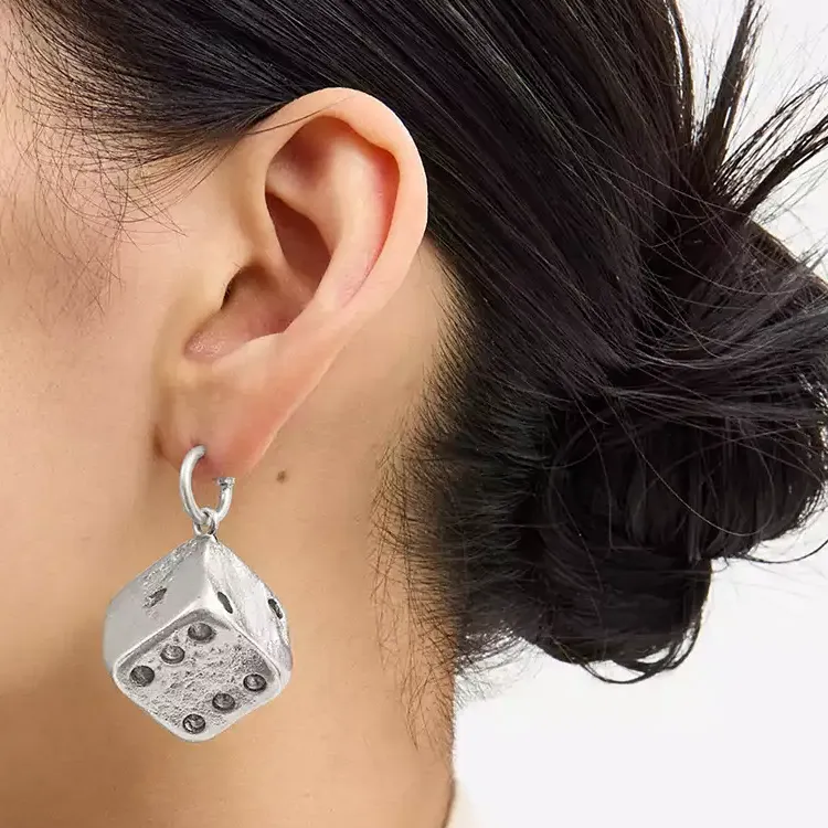 COACH Resin, Brass Plated, Titanium Earrings Women's White-2