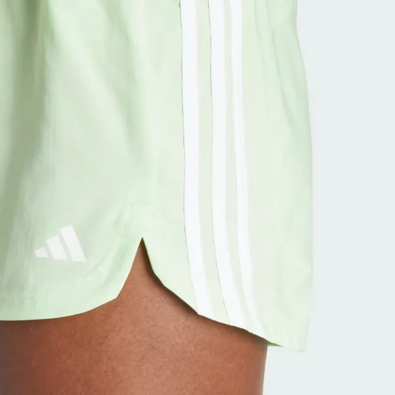 Adidas PACER TRAINING 3 STRIPES WOVEN Casual Shorts Women's Semi Green Spark-1
