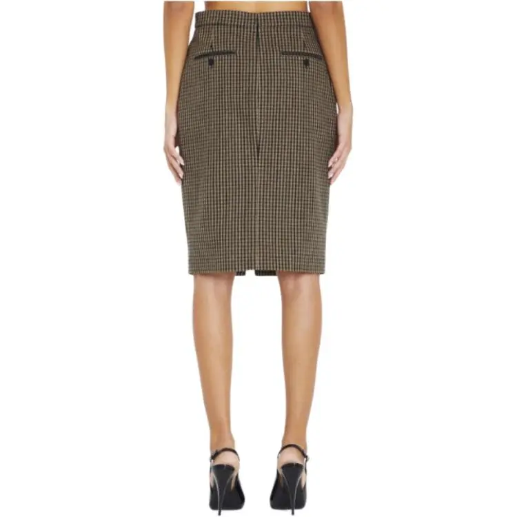 SAINT LAURENT Casual Long Skirts Women's Beige-3