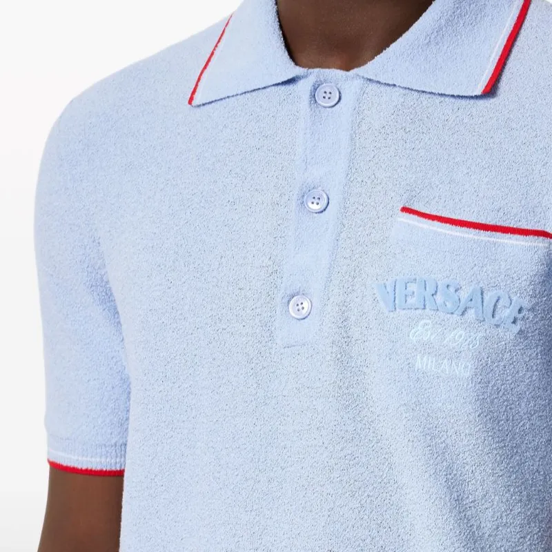 VERSACE SS24 Polo Shirt Men's Blue-3