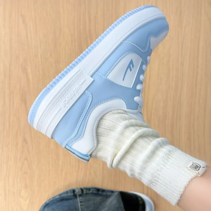 Warrior Lightweight And Breathable Low Top Skateboard Shoes Unisex Light Blue White-6