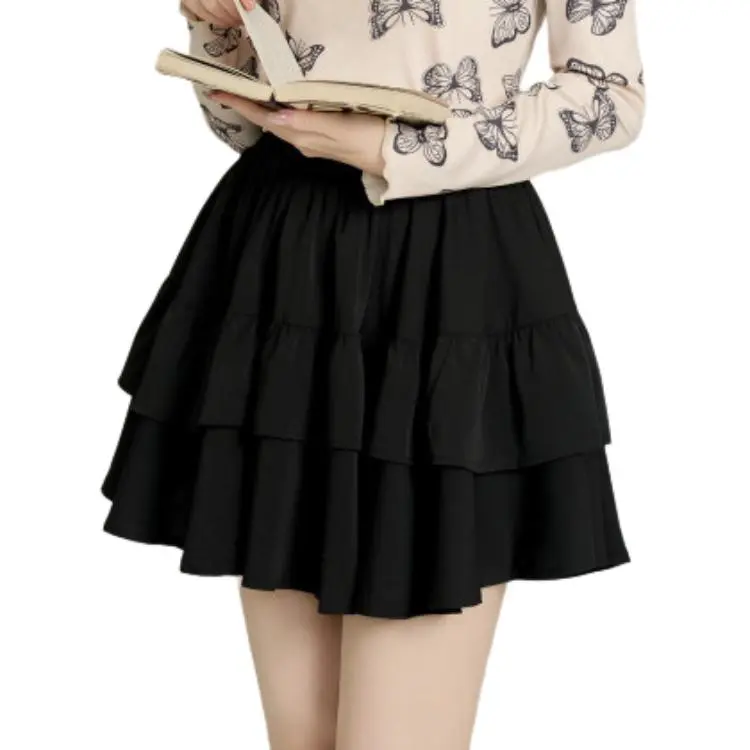 Beautiful Wardrobe Casual Short Skirts Women's Black-6