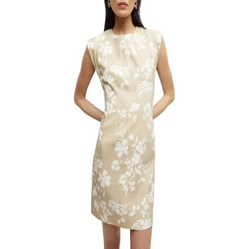 VERONICA BEARD FW24 Sleeveless Dress Women's Light Beige-2