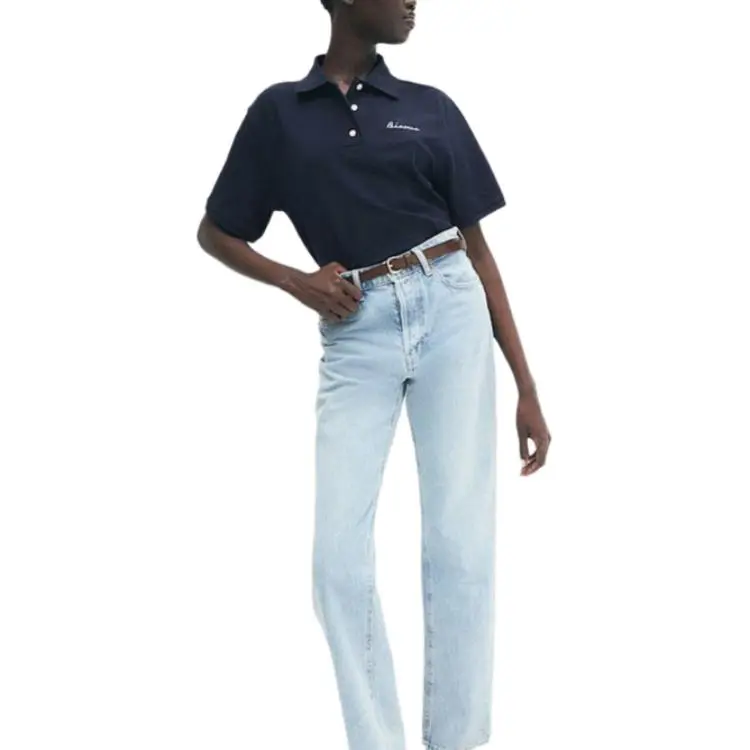 H&M Polo Shirt Women's Marine Blue-1