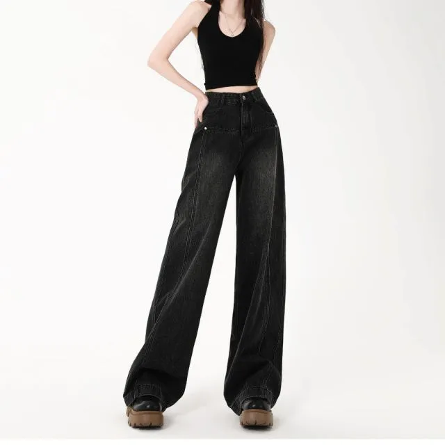YuChaJia Jeans Women's Black-3