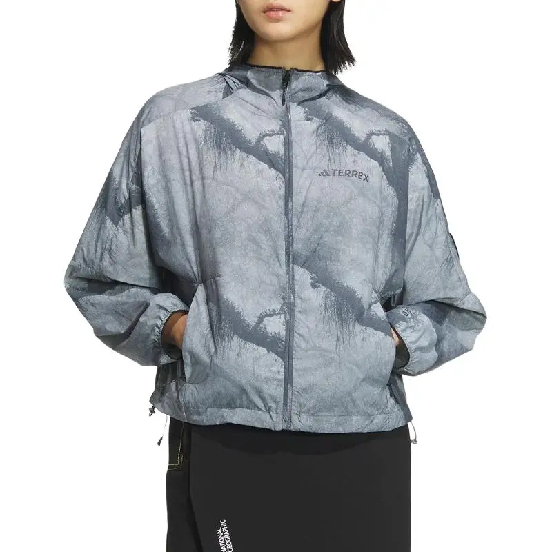 Adidas x GUOJIADILI LIANMINGKUAN SS24 Windproof Sun Protection Clothing Women's Gray-1