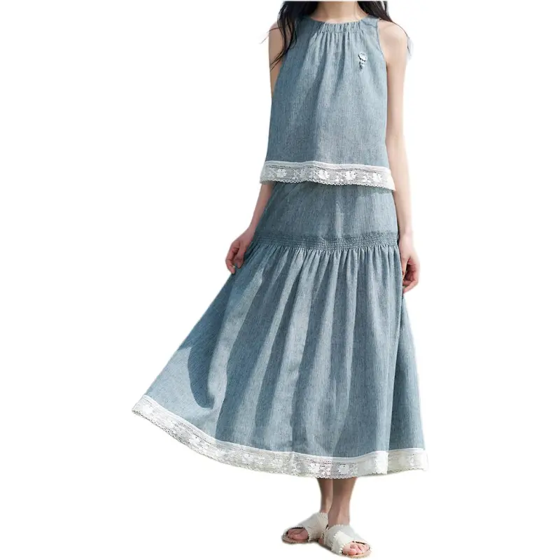 Fragment Skirt Set Women's Denim Blue-1