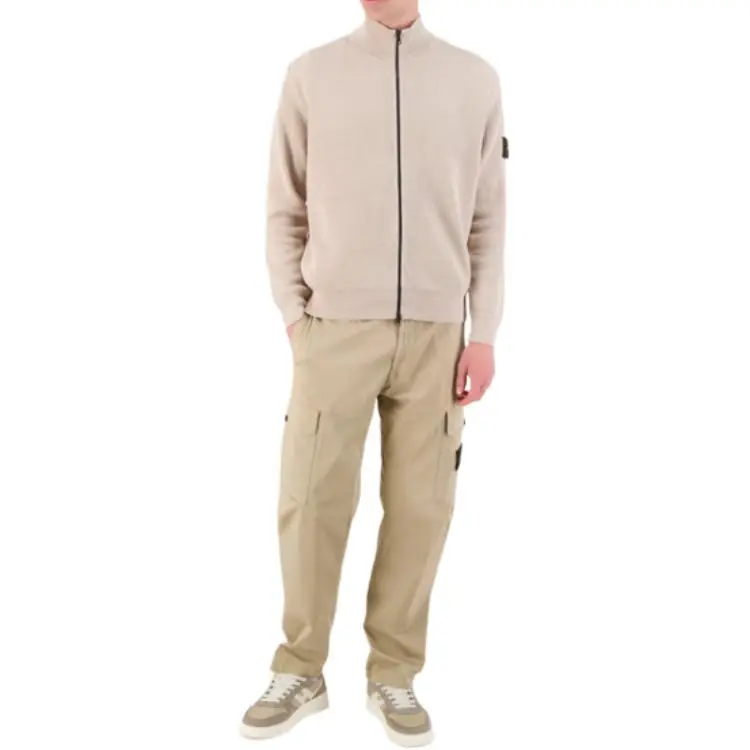 STONE ISLAND Logo Patch Zip Up Cardigan-4
