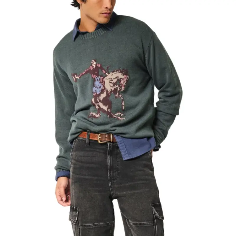 Hollister Sweaters Men Green-2
