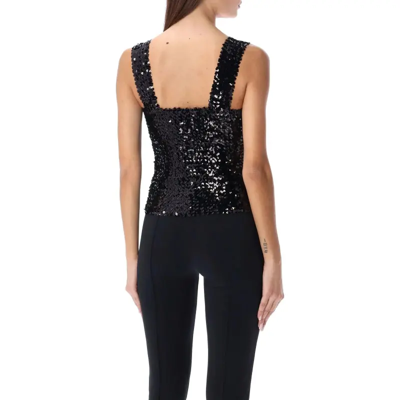 SAINT LAURENT Sequin Sleeveless Top-4