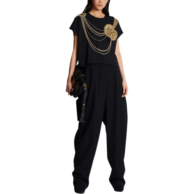 BALMAIN High Waist Baggy Trousers-2