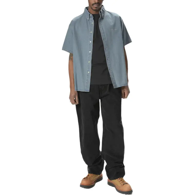 Thisisneverthat Logo embroidered Denim Shirt-2