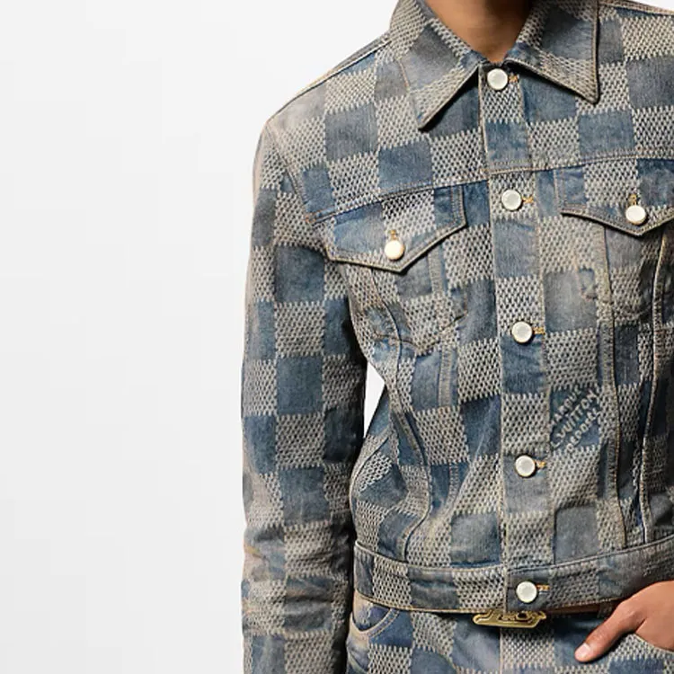 LOUIS VUITTON Damier Washed Denim Jacket-5