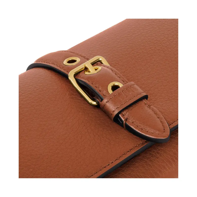 CELINE Cow Leather Wallet Large Size Women's Brown-4