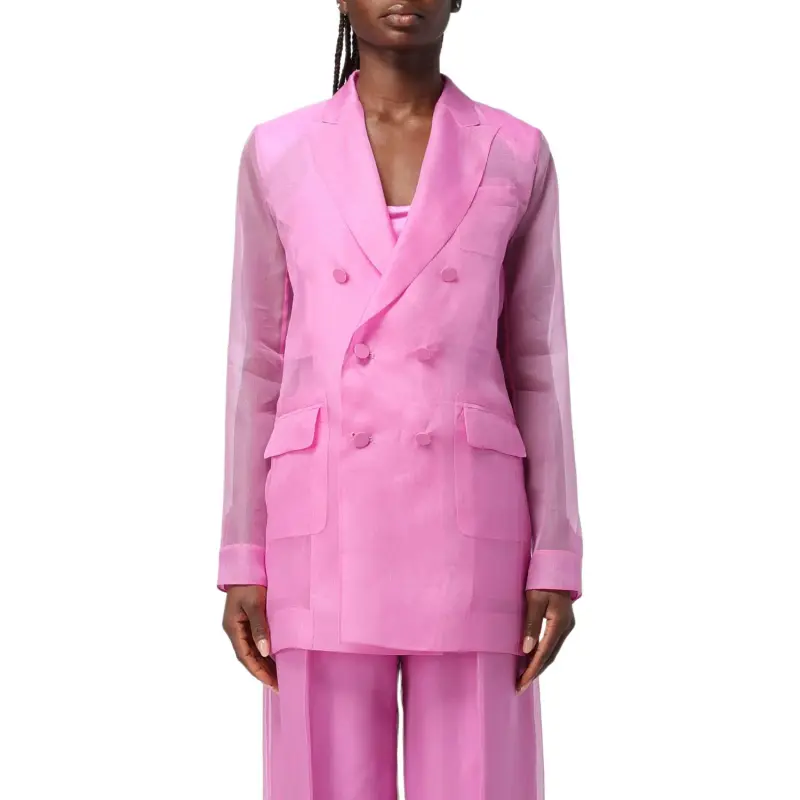 MaxMara Negra Double Breasted Sheer Blazer-3