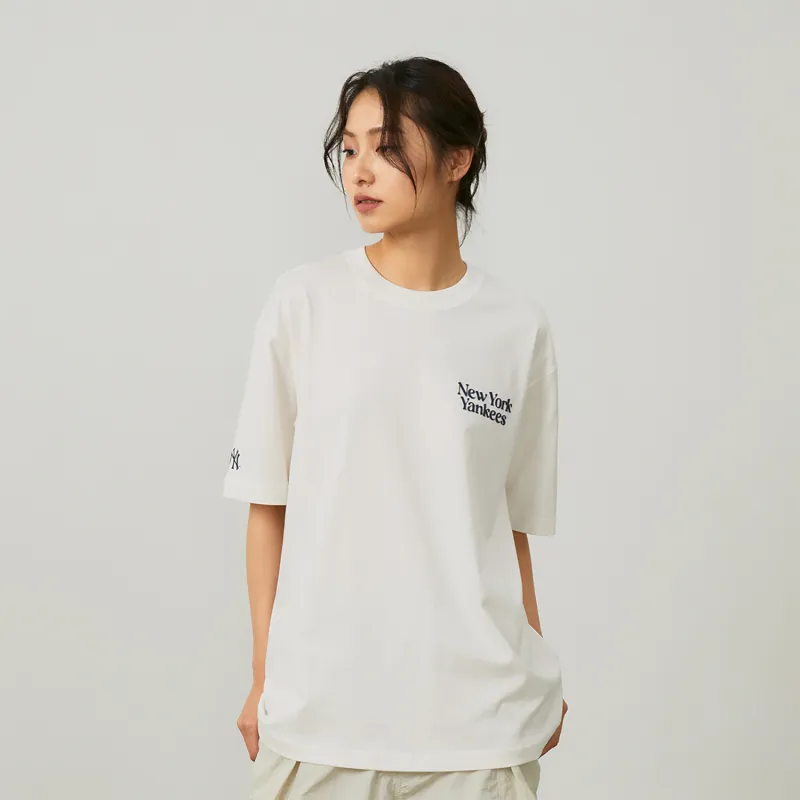 MLB Drop Shoulder Sleeve T-Shirt Unisex White-6