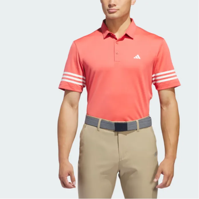 Adidas SS24 CORE 3STRP Polo Shirt Men's Light Scarlet-2