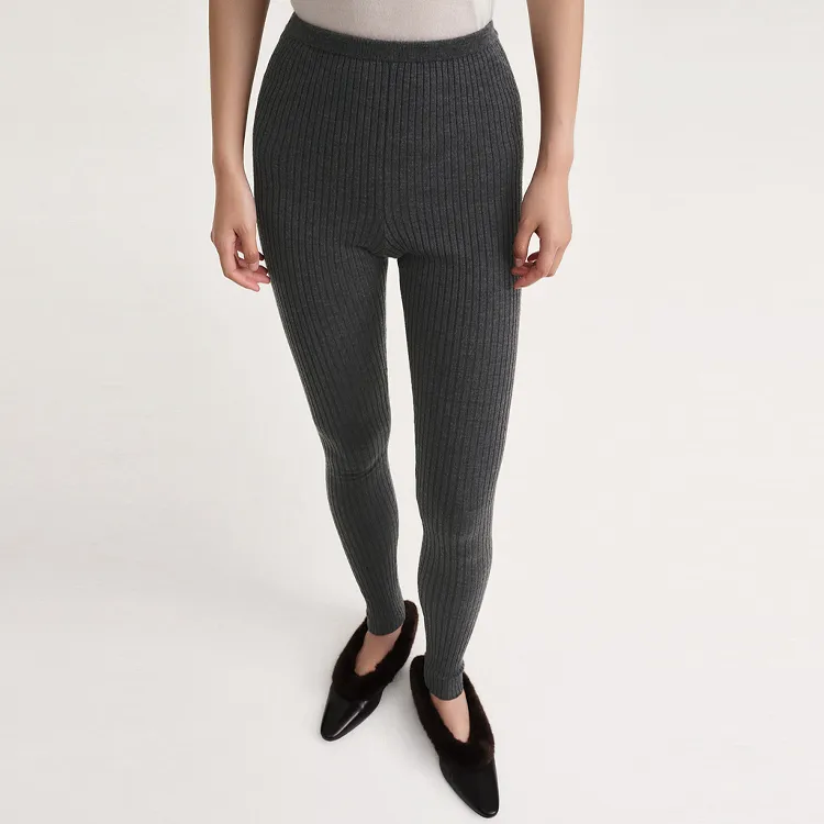 TOTEME Leggings Women's Dark Heather Gray-3