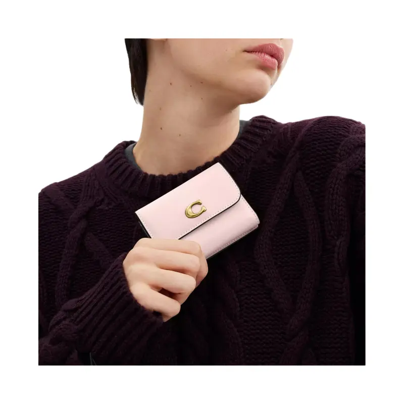 COACH Calfskin Wallet Mini Women's Blush Pink-3