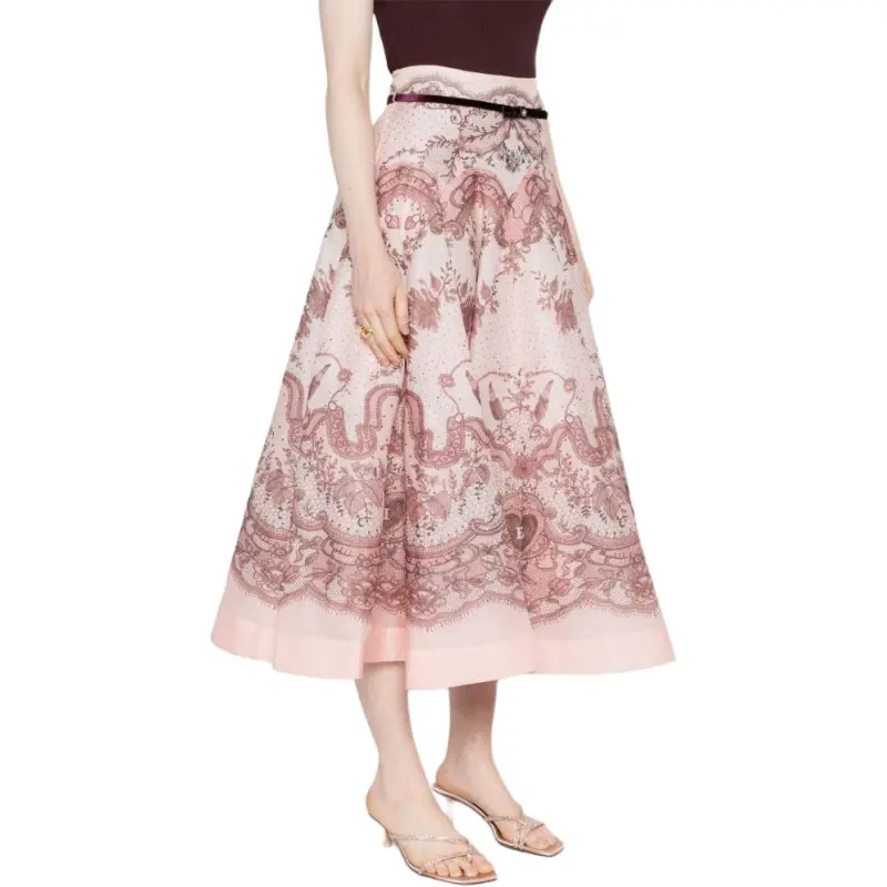 Zimmermann Crush Flared Midi Skirt-3