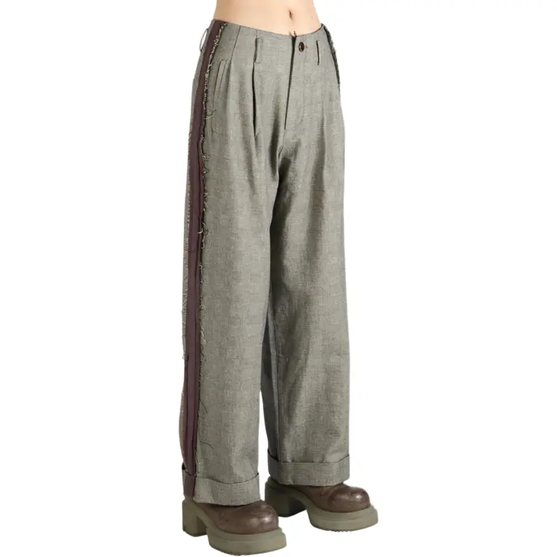 COMMUNS Frayed trim Trousers-2